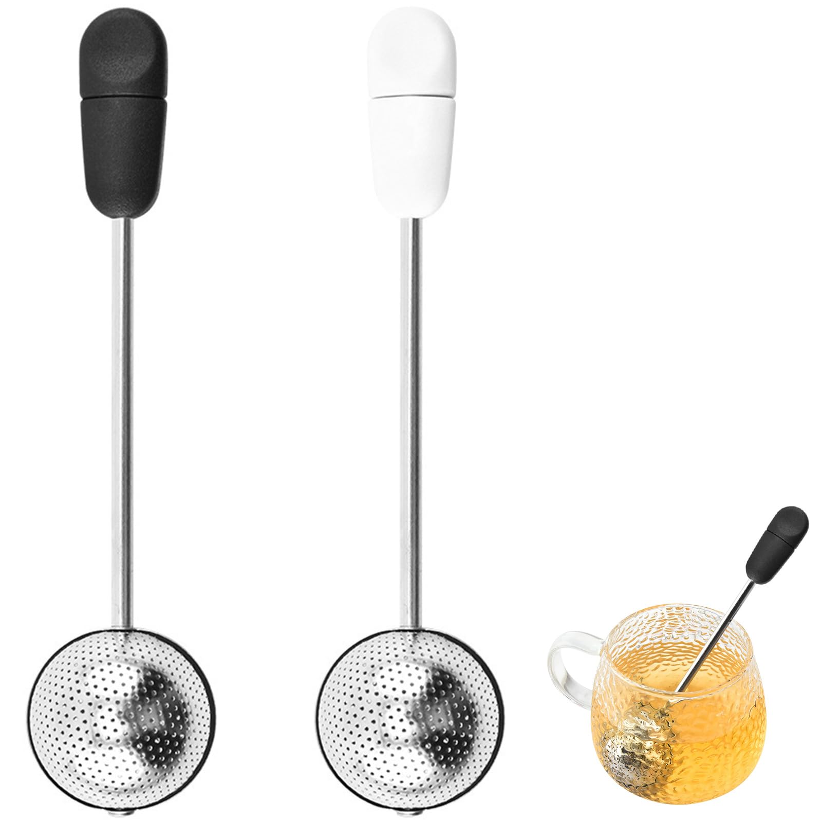 

Seiunn Tea Strainers [2-Pack] Fine-Mesh Tea Filters, Heat-Resistant, Durable, Convenient, Easy to Clean, Multi-Purpose, for Tea Ceremony, Tea Leaf