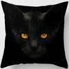Decoracin Del Hogar Funda De Almohada De Gato Negro Impresin Decorativa Funda De Cojín De Sof De Coche Cuadrado En Forma