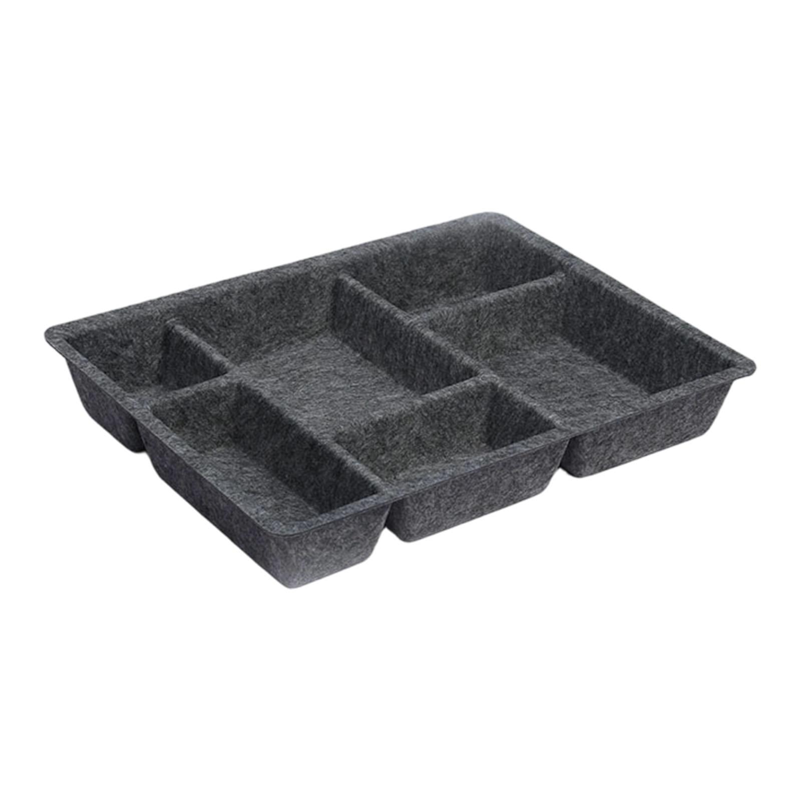 

Drawer Dividers Felt Organizer Storage Tray Rectangular Compartment Container for Bedroom Dresser Shelf or Vanity Table темно-серого
