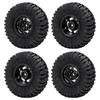 RCMAZO 4PCS 1.3" Beadlock Wheels and Tires Set with 1.3-inch Aluminum Wheel Rims and 7027mm Soft Sticky Rubber Crawler Tires for 118 124 SCX24 TRX4M