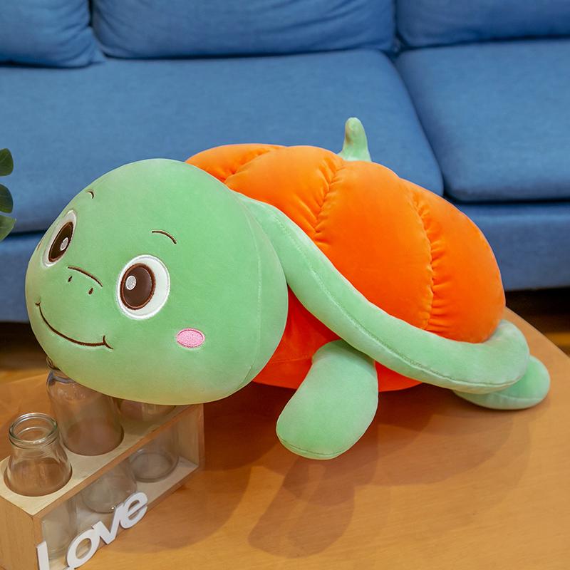 Cute Halloween Pumpkin Turtle Plush Toy Stuffed Fruit Pumpkin Turtle Shellp Tortoise Plushie Dolls for Children Gift for