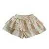 Girls' Lace Skirt Shorts - Lightweight Summer Cotton for Ages 3-10
