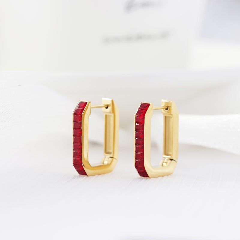 

Прямоугольные серьги из вермикулита женские, простой темперамент, ниша с пряжкой для ушей