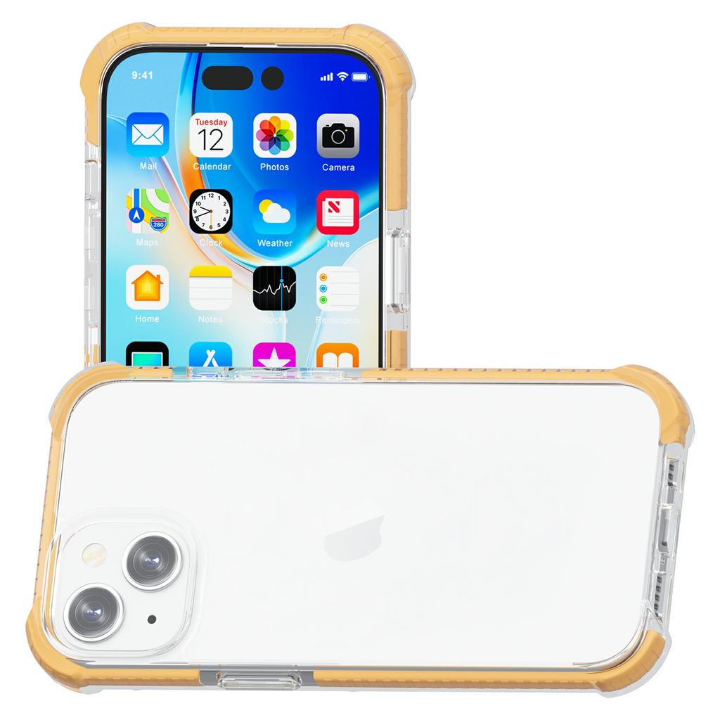For iPhone 14 Case Four Corners Anti Drop Clear TPU+TPE+PC Phone Cover