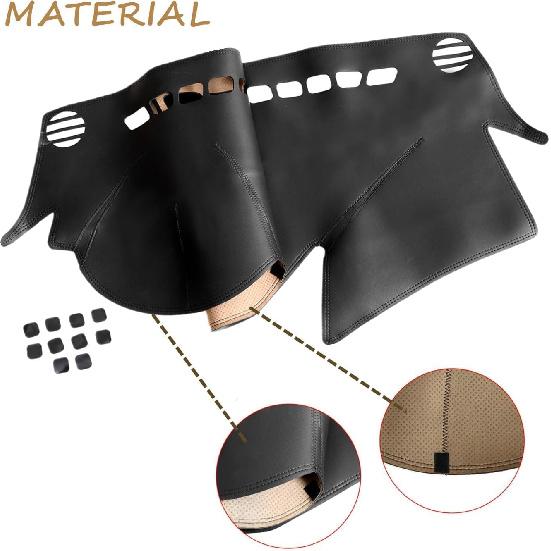 SecosAutoparts Black Line Leather Dashboard Dash Cover Pretector Mat Compatible With Hyundai Sonata 2011 2012 2013 2014