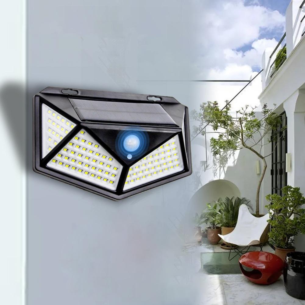 Solar Patio 114 LED Lights, Motion Sensor Lamps, 270° Wide Angle Wireless Wall Security Lamp With 3 Lighting Modes, IP65 Waterproof Flood For