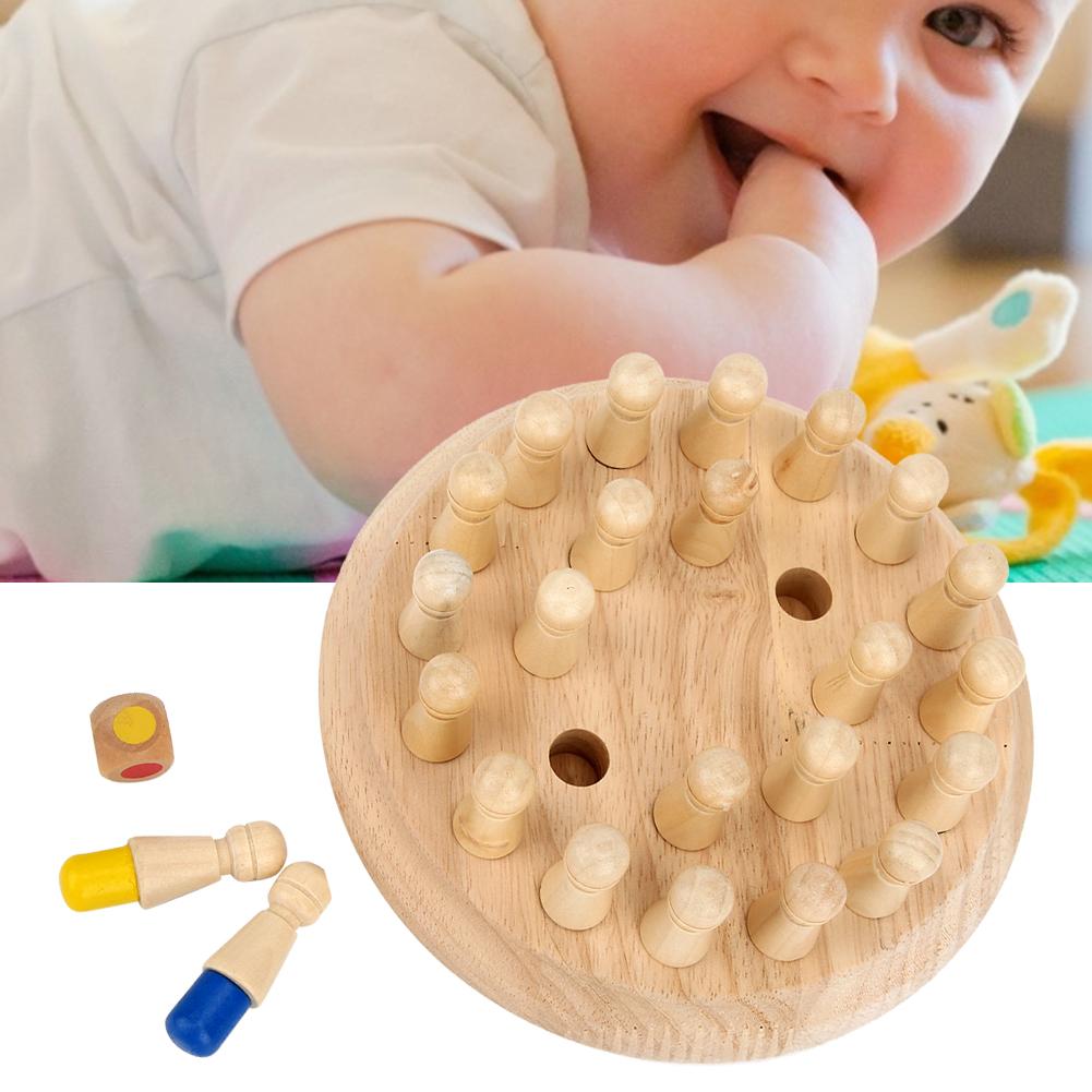 Dřevěná Memory Match Chess Game Stolní vzdělávací dětská stolní hra