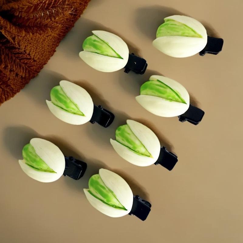 Green Banana Pistachio Hairpin – Cute, Funny Hair Clip for Top Hairwear