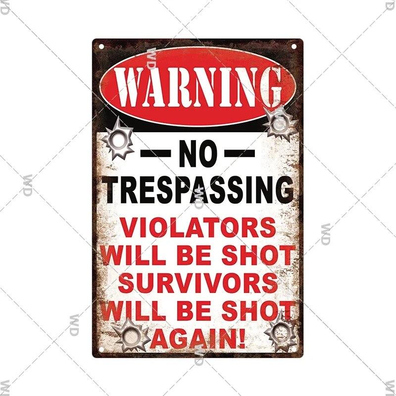 Warnung Metallschild Vintage Plakette Metall Vorsicht Bereich 51 No Trespassing Retro Garten und Hof Vorsicht Blechschild Garage Park Dekor