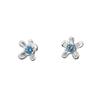 S999 Sterling Silver Blue Zircon Flower Stud Earrings for Women - Niche Design, Luxurious, Versatile