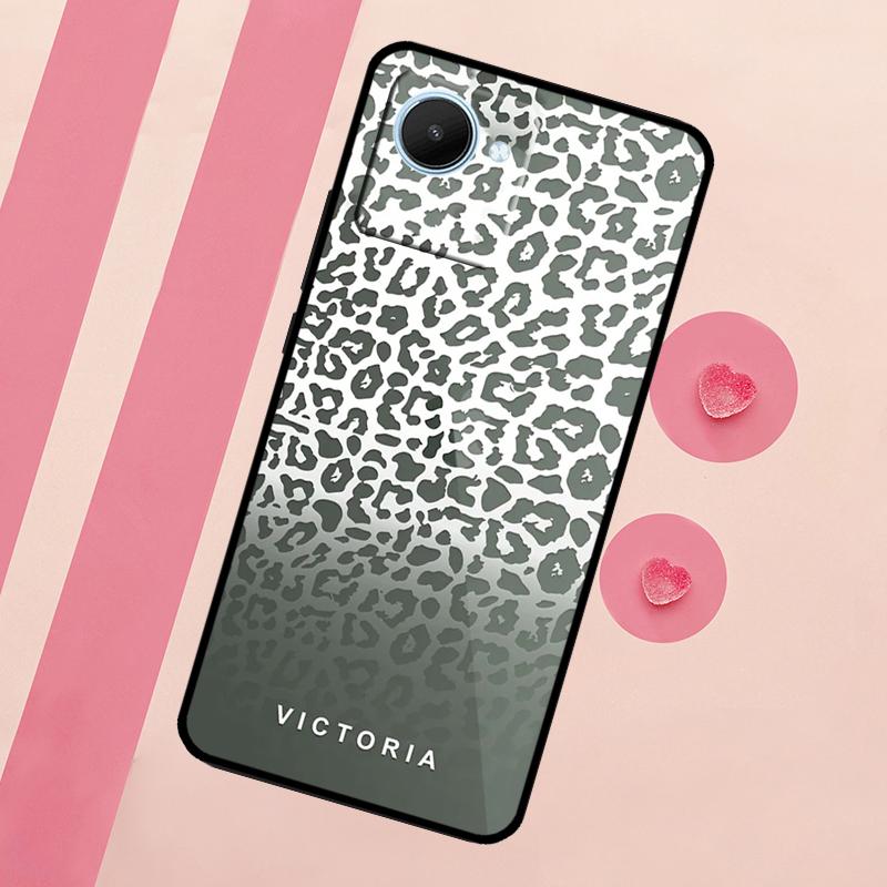

Персонализированный чехол Initials Skin Leopard для Realme C55 C53 C35 C33 C31 C30 C21Y C25s C15 C11 GT Neo 5 3T 2T 9 10 11 Pro Plus Realme C11 2021