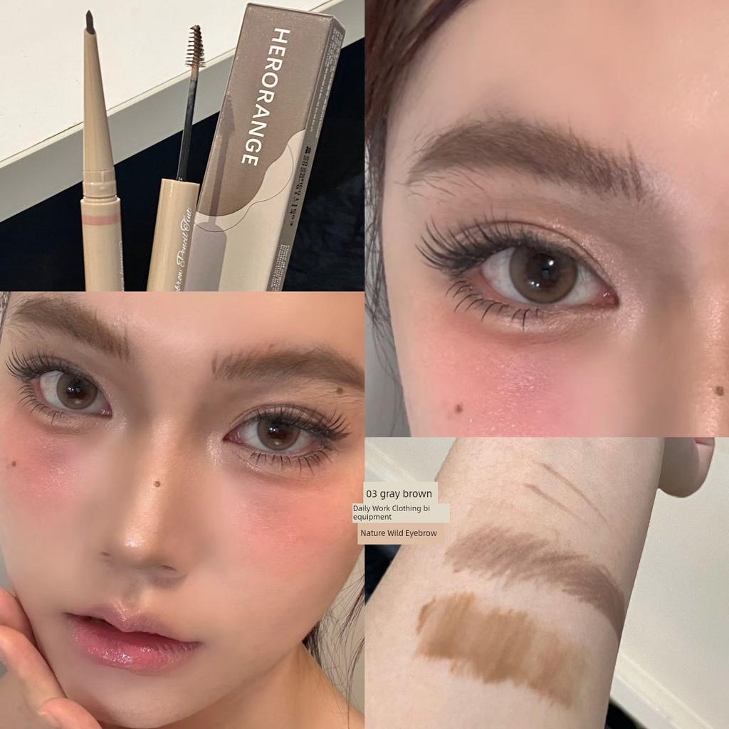 Cloud Double-Headed Blade Eyebrow Pencil Eyebrow Cream Two-in-One Waterproof Long Lasting Fadeless Very Fine Light Color Nature Wild Eyebrow