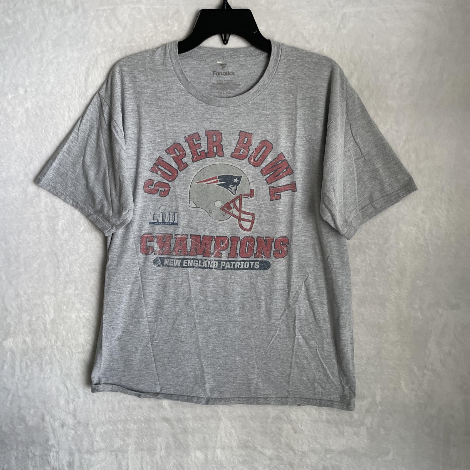 Fanatics Mens T Shirt Gray Graphic New England Large Short Sleeve Crew Neck S разноцветный