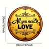 Vintage Love Metal Wall Art x Inch Rustic Round Sign for Bedroom Cafe Bar