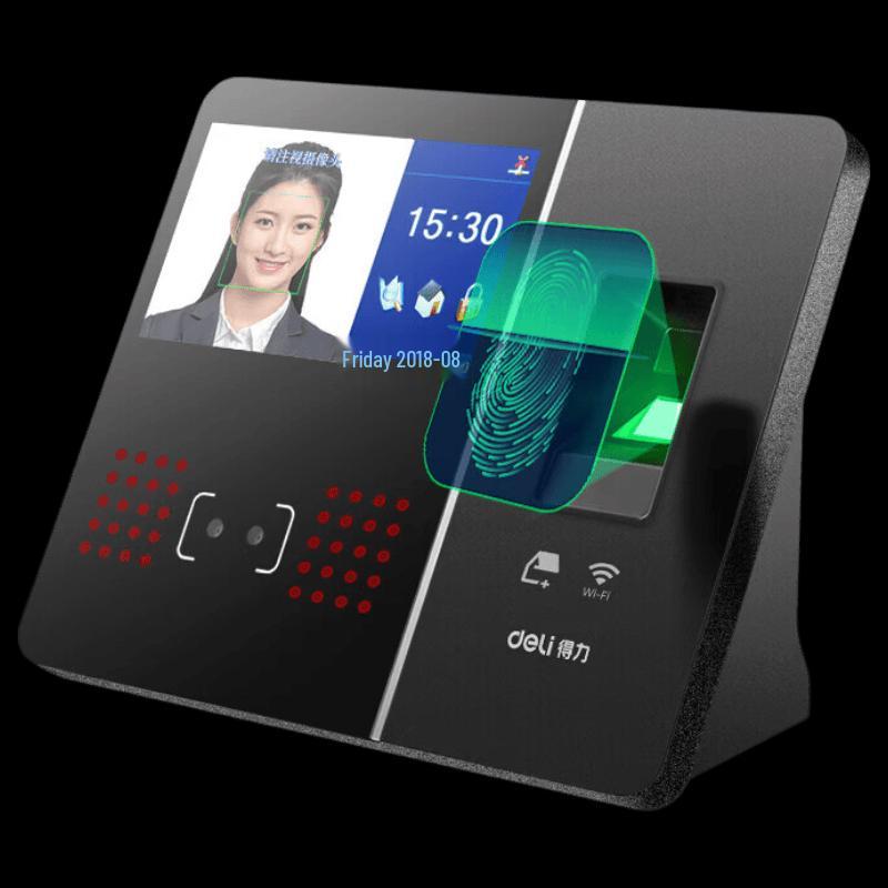 Deli 3759 Standalone Face & Fingerprint Time Attendance System CN plug (adapter included)