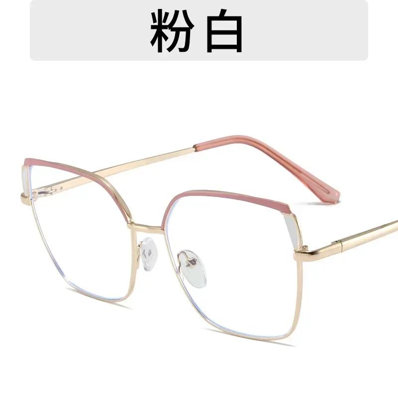

New Fashion Square Frame Glasses Women Metal Anti Blue Light Computer Glasses Myopia Lens Optical Eyeglass Frame