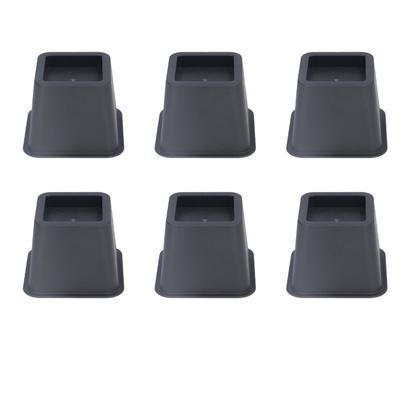 6Pcs 3 Inch Trapezoid Furniture Risers Sofa Leg Pads for Bed Table Cabinet Sofa Feet Black