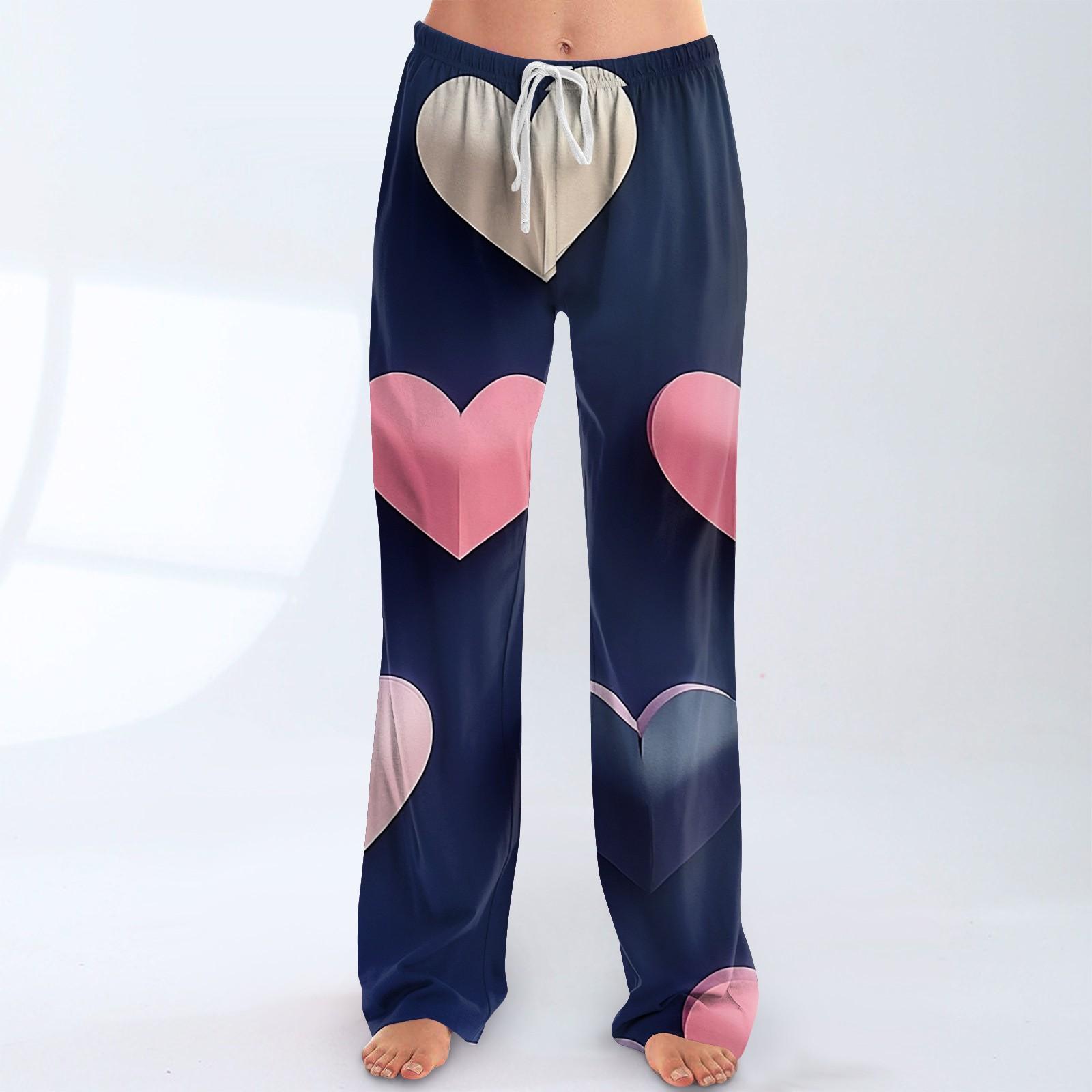 

Женские пижамные штаны, одежда для сна, повседневные брюки с эластичной резинкой на талии, удобные прямые свободные брюки для йоги XL