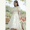Retro Sommerkleid mit Puffärmeln, Schleifenbändern und taillierter Taille