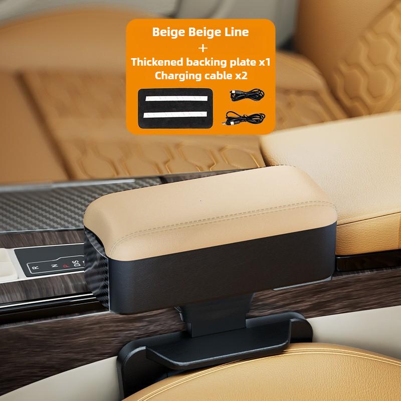 Rechargeable Version Car Armrest Storage Box Adjustable Elbow Support Pad Center Console Organizer Cup Holder