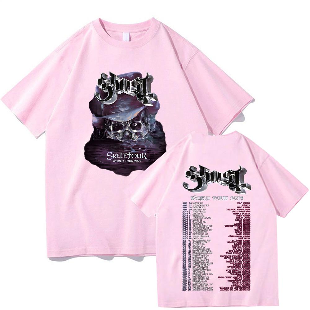 Ghost Band World Tour Nová trička Vintage oboustranné bavlněné tričko Gothic Rock Tees Letní móda Unisex ležérní oblečení Topy