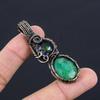 Emerald Pendant, 999 Copper Wire Wrapped Pendant Gemstone Jewelry, Handmade Pendant Amazing Jewelry, Gift For Her