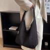 Sacs d'épaule en velours côtelé d'hiver pour femmes Sacs fourre-tout de shopping décontractés grande capacité Sac de shopping couleur unie Sac d'étudiant