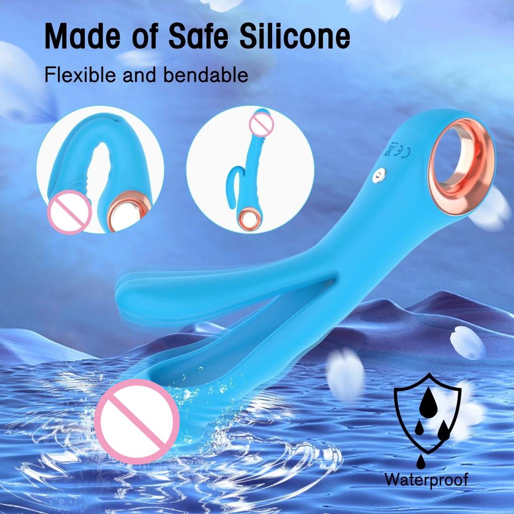 Realistic Dildo Vibrator for Women Bifurcated Flexible Anal Clitoris Nipple Stimulator Female Masturbation Adult Sex Toys Couple