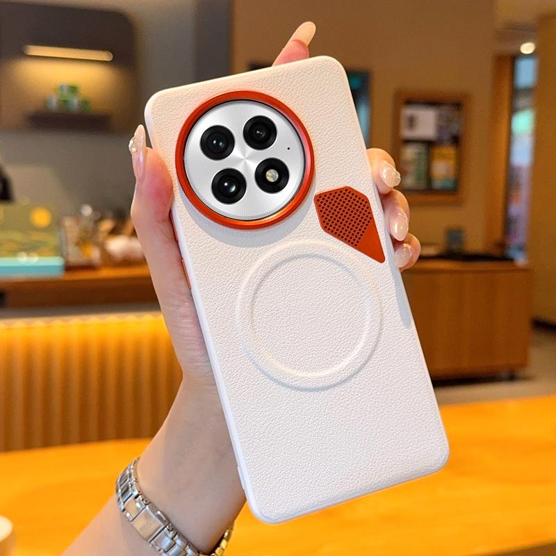 

For OnePlus 13 13R ACE 5 ACE 5 Pro Large Hole Metal Lens Protective Ring Heat-Dissipating Magnetic Shockproof Phone Case For OnePlus ACE5 Pro
