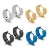 1 Pair Men Women Punk Rock Unisex Stainless Steel Huggie Ear Circle Earring Piercing Push-Back Ear Buckle Gothic Fashion Zircon