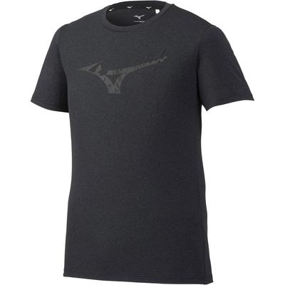 Mizuno Training Wear Graphic with Big Matching Team Black Size 32MA0514 T-Shirt Logo, Moisture-Wicking, Quick-Drying, Model, Heather, M,