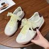 Retro Casual Sports Shoes Spring and Summer New Soft Leather Niche Silver Ballet Training Shoes