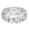 Spring Eucalyptus Leaves Round Tablecloth Waterproof Table Cover For Wedding Party Decoration Dining Table Cover