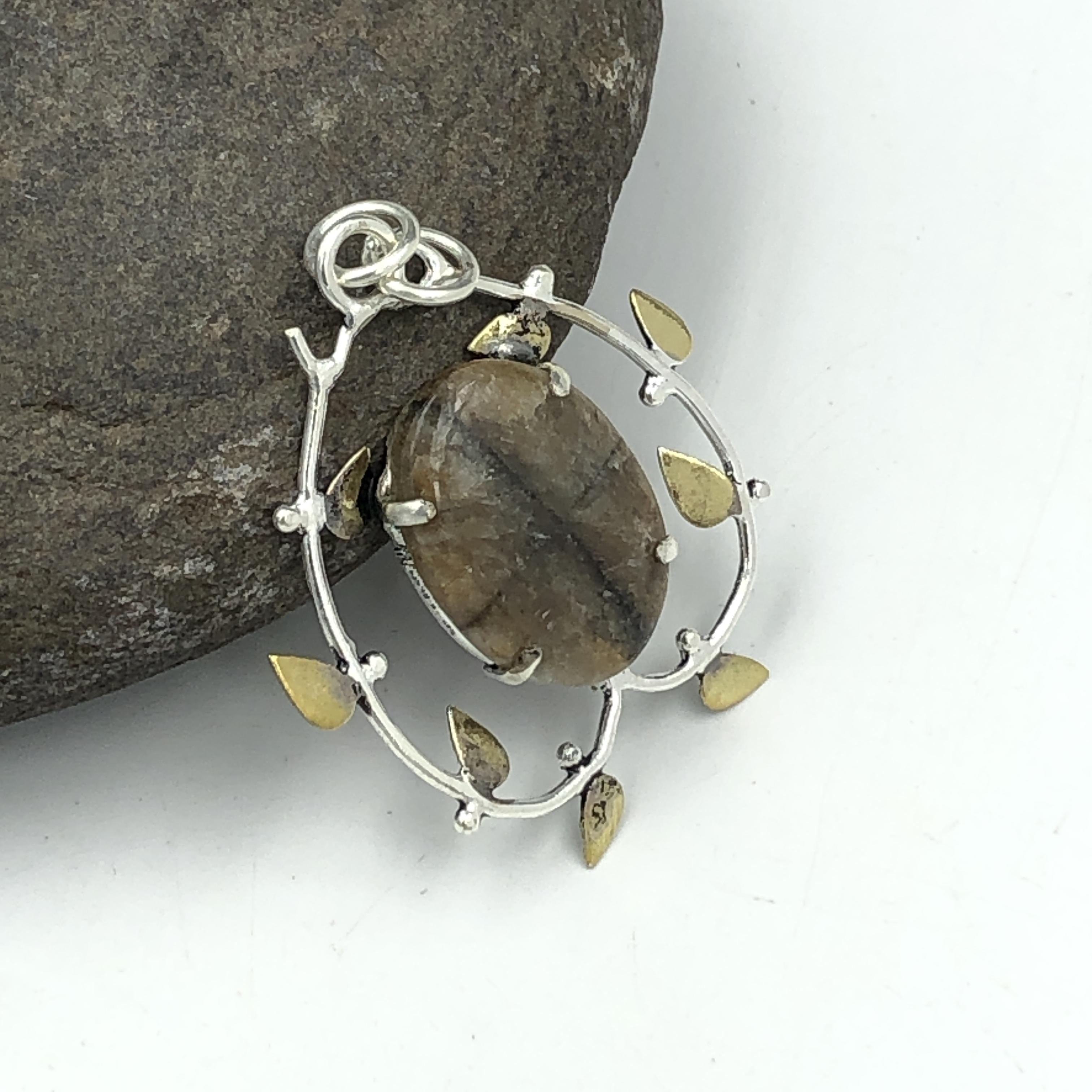 Natural Chiastolite Gemstone 925 Sterling Silver Jewelry Designer Pendant 1.65  AJP-103