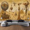Wolf Retro Rune Art Tapestry Magical Animals Sun Moon Witchcraft Wall Hanging Hippie Home Living Room Dormitory Wall Decoration