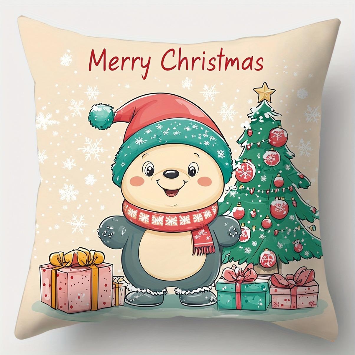 

Домашний Декор С Рождеством Милые Животные и Деревья Подушки Узор Наволочка Подходит Для Дивана Спальни Автомобиля Наволочка 40x40cm