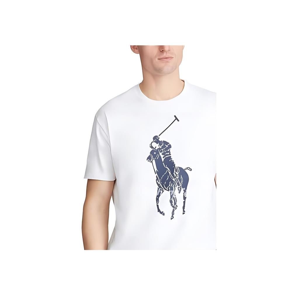 Polo Ralph Lauren Logo Print Crew Neck Casual Short Sleeve T-Shirt Men T-Shirt White 710767899-001