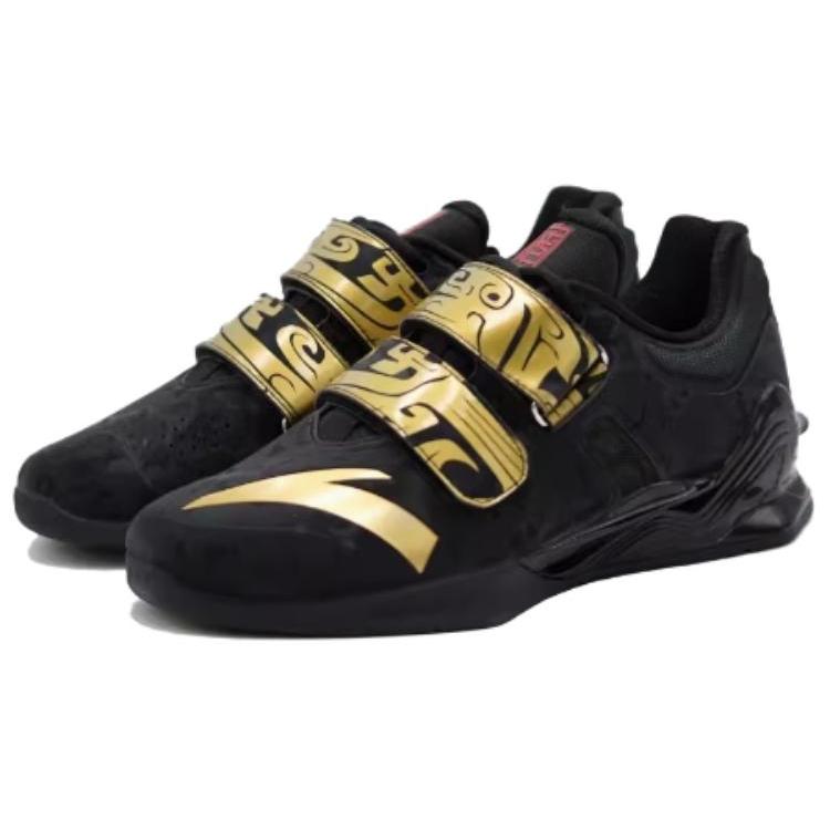 Anta Scarpe da Sollevamento Pesi Basse Ammortizzate Resistenti all'Usura da Uomo Nero Oro 412410904-2
