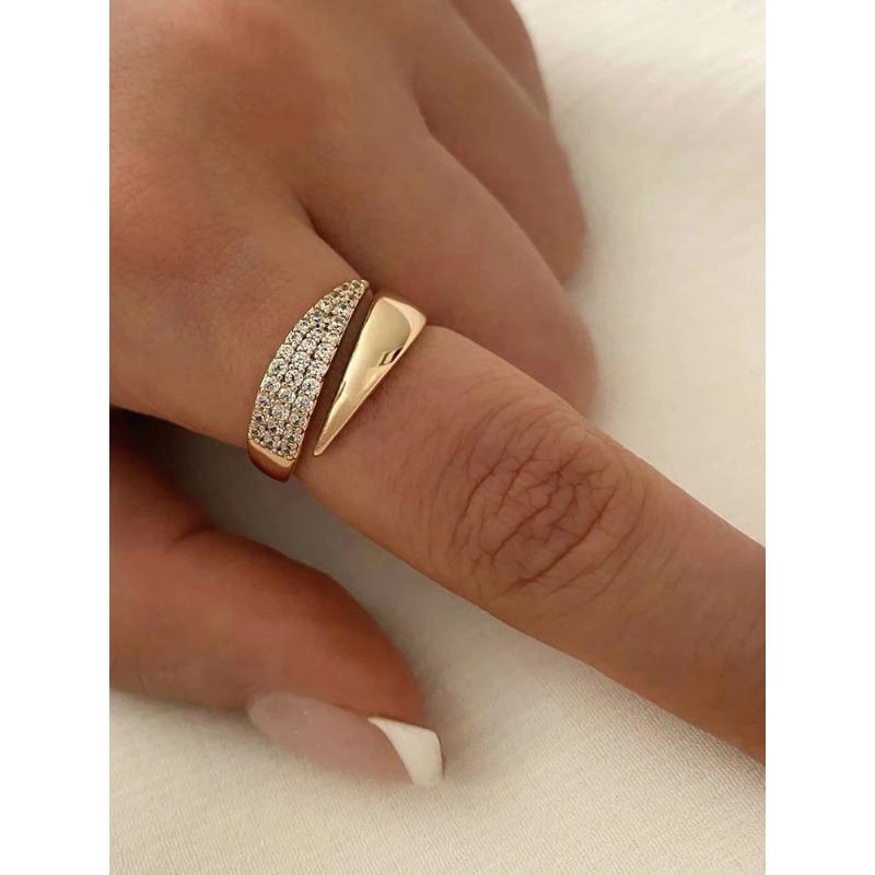 Europäisch Amerikanische Legierung Geometrisch Voll Diamant Ring Öffnung Verstellbar Schmuckring Schmetterlingsring