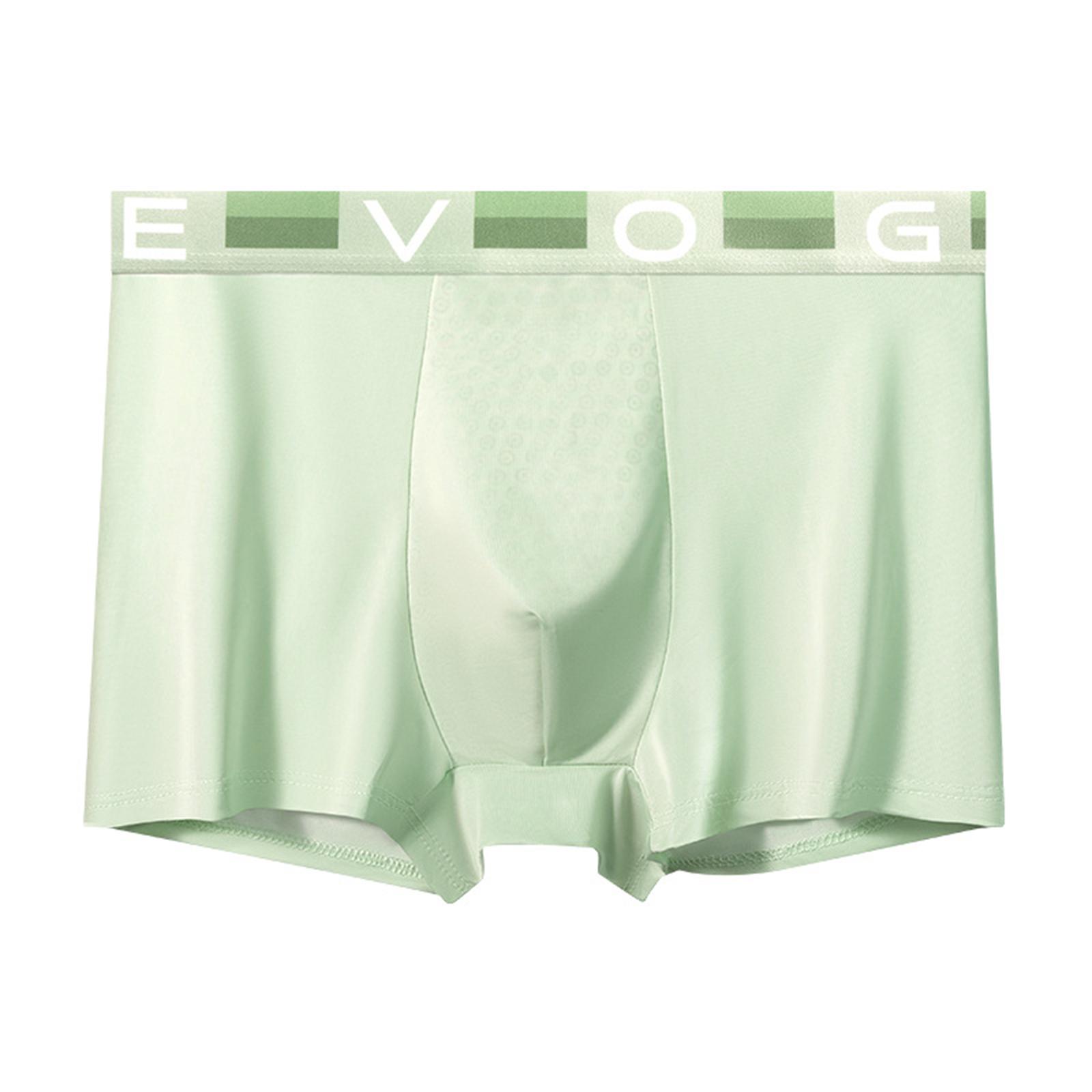 

Men s Thin, Skin Friendly, Breathable Mid Waist Four Corner Underwear XXXL зелений