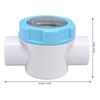 Check Valve 50mm 2 Ways G1 1/2 Water Hose Backflow Preventer with Transparent Mirror Pipe for Swimming Pool Filter