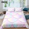 Fish Scales Duvet Cover Set Bedding Set Colorful Mermaid Scale Quilt Cover Pillowcase Queen Size Girls 2/3pcs Comforter Cover Three-piece Set