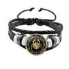 Bracciale Costellazione 1/12 Scorpione Sagittario Capricorno Acquario Corda Nera Bottone in Pelle Gioielli Zodiacali Regalo
