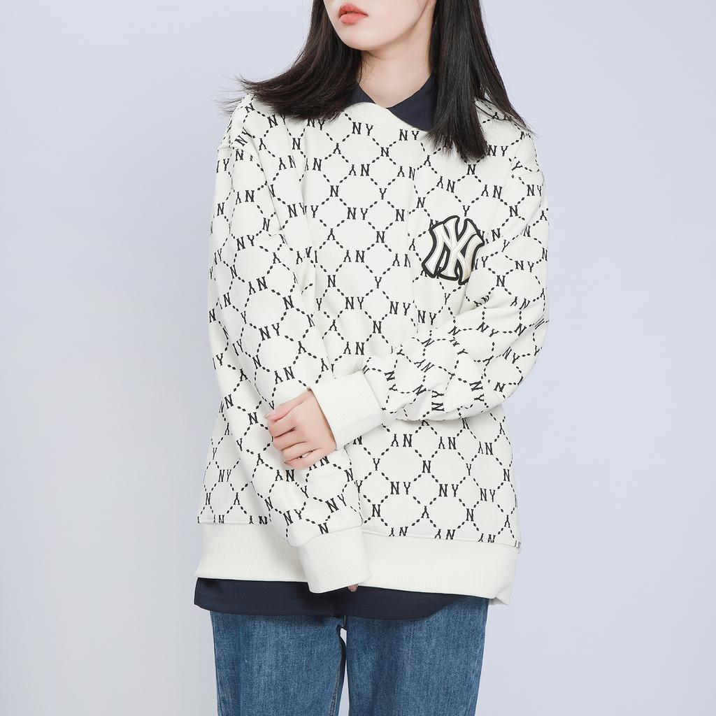New MLB Old Flower Sweatshirts Unisex Cream 3AMTM0314-50CRS