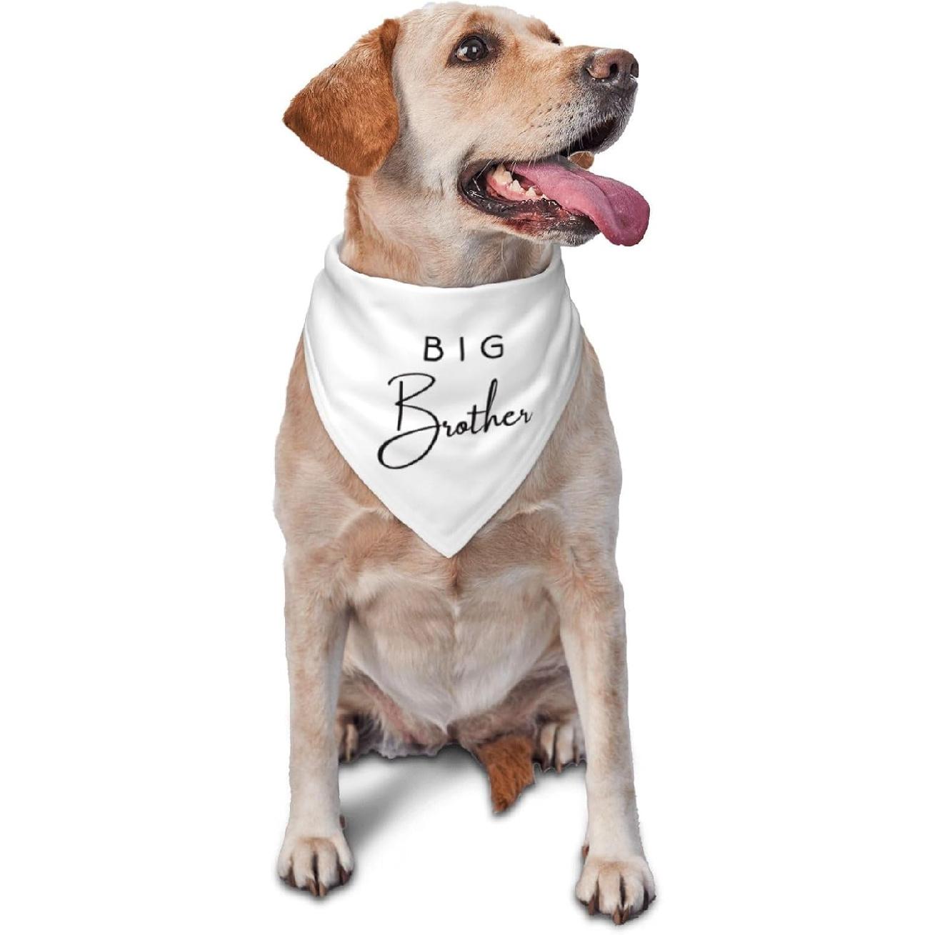 Big Brother Dog Bandana,Pregnancy Announcement,Gender Reveal Pet Scarf Accessories for Dog Lover Gifts (White) белый