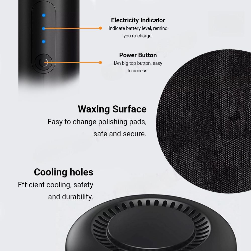 30W Wireless Car Wax Polisher High Rotary Speed Electric Polishing Machine Portable Car Waxing Machine