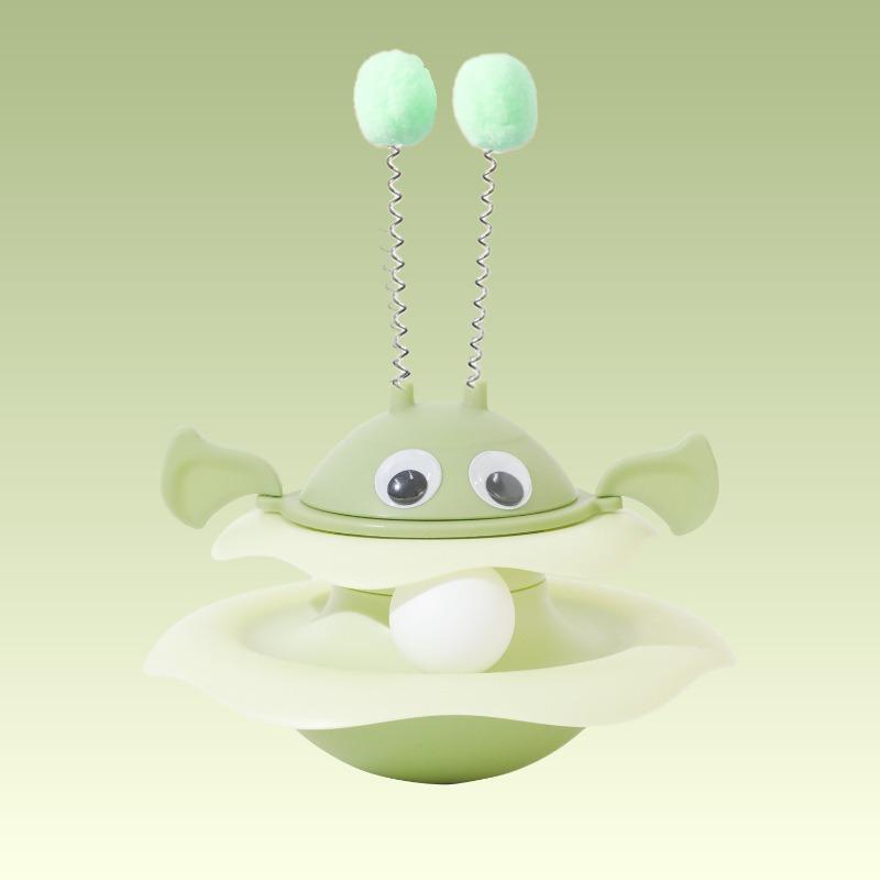 

Little Bee Self-fun, Untoppleable Doll, Turntable Ball, Cat Boredom, Cat Teasing Tool, Kitten Track Play Plate, Pet Toy зелёный