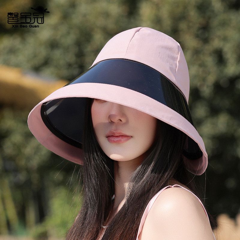 Sun-Proof Bucket Hat Summer Sun Hat Women's Fashion All-Match Lens Big Brim Sun Hat Outdoor Cycling New Arrival