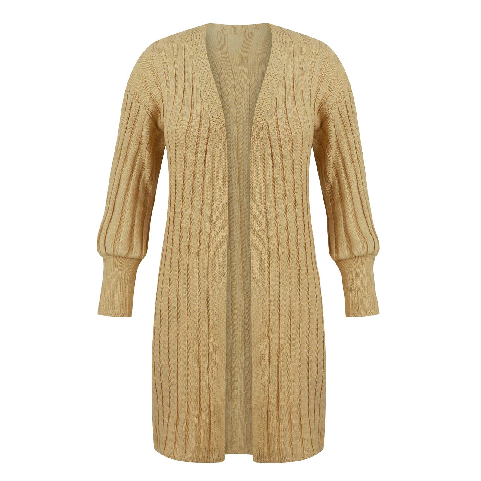 

Женский кардиган средней длины с V-образным вырезом, осенний модный кардиган, удобное и легкое трикотажное свободное пальто с длинными рукавами для женщин XL хаки