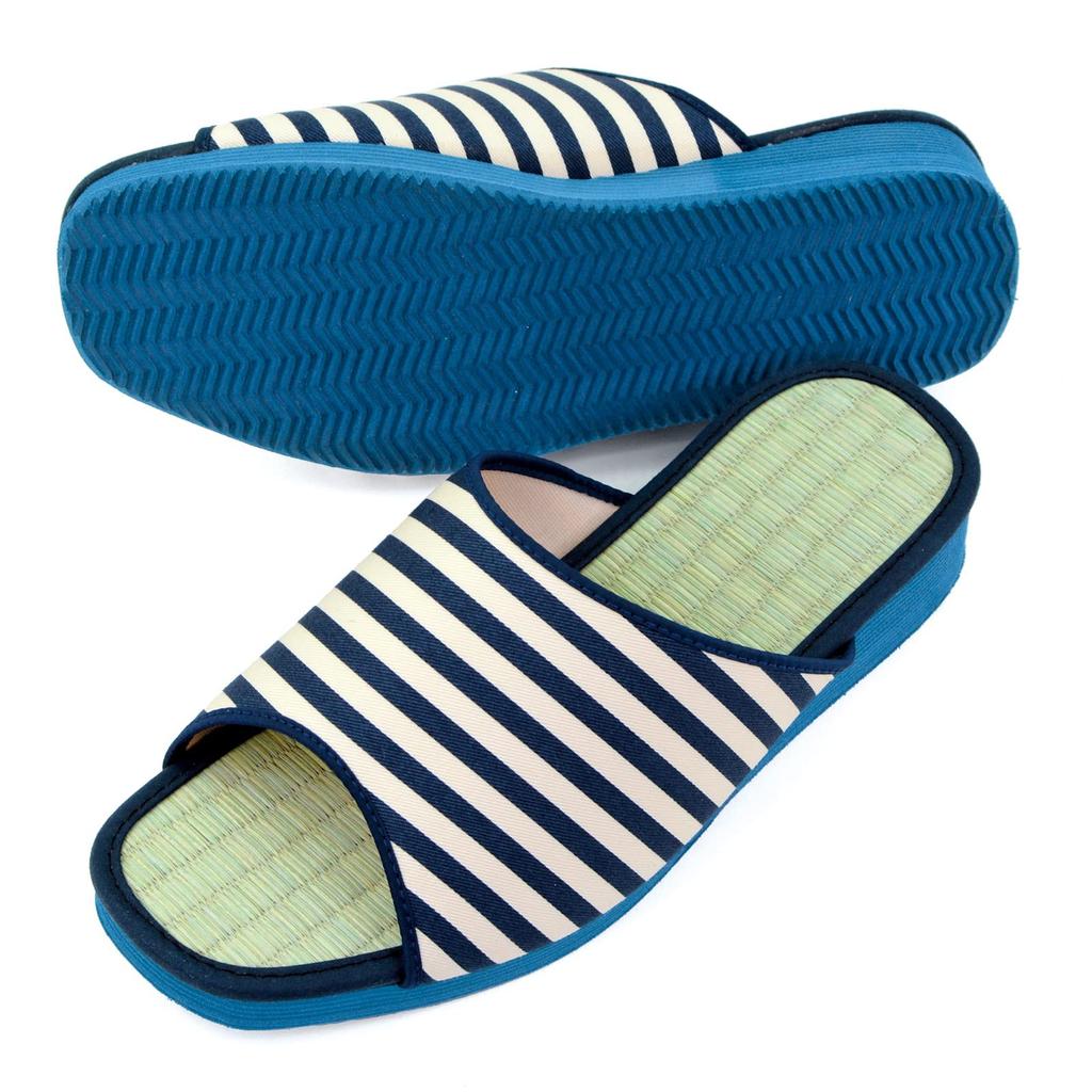 Takeharu Tatami Made In Size Indoor Tatami Igusa Striped Men's Slippers, Japan, 3L, Large, Sandals, Mat, Grass, (600)